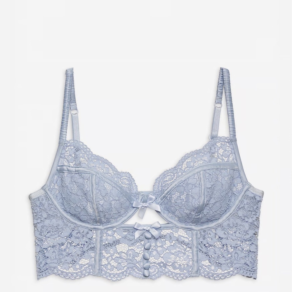 For Love & Lemons Creamsicle Lace Thong Underwire Bra & Matching Panty Set